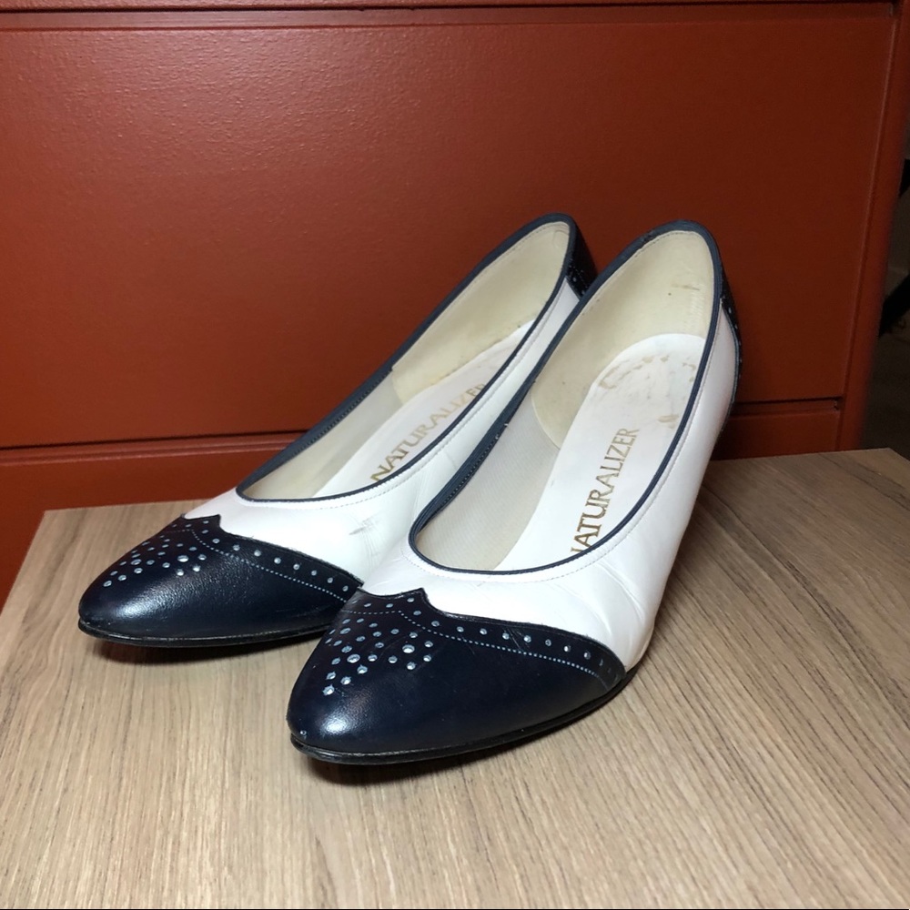 Navy and White Heels